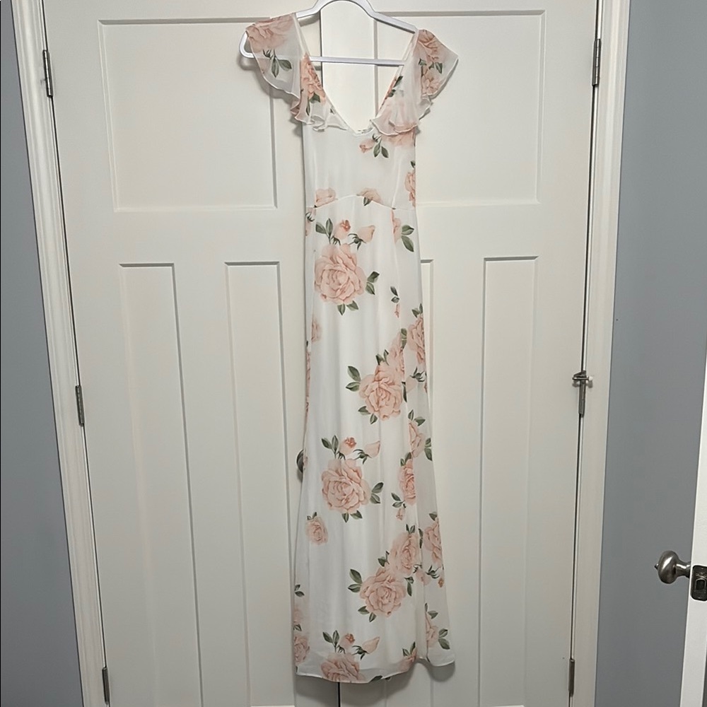 Queen B Maternity London white floral dress size: 10